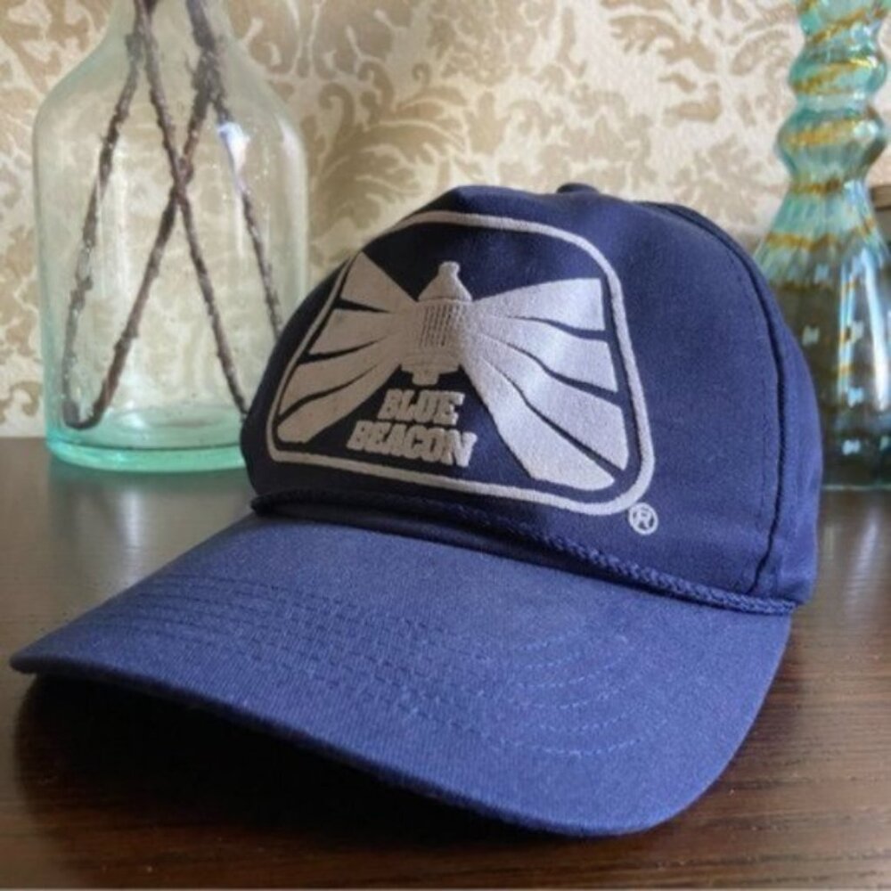 Vtg Workwear Blue Cap with a Company Logo Adjustable